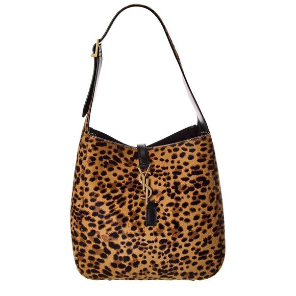 Saint Laurent Le 5 A 7 Small Pony Hair Hobo Bag, Beige - Picture 1 of 5